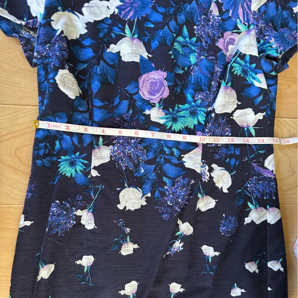 🌻 2/$10 Talbots Floral Ombré Sheath Dress Navy Blue Purple size 6 - Picture 12 of 12